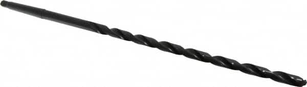 Interstate - 7/16", 1MT 118° Point High Speed Steel Taper Shank Drill Bit - Oxide Finish, 10" Flute Length, 15" OAL, Spiral Flute - Americas Industrial Supply