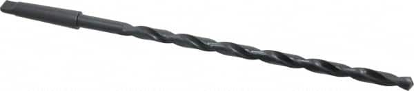 Interstate - 1/2", 2MT 118° Point High Speed Steel Taper Shank Drill Bit - Oxide Finish, 10" Flute Length, 15" OAL, Spiral Flute, Series 502 - Americas Industrial Supply