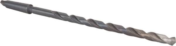 Interstate - 17/32", 2MT 118° Point High Speed Steel Taper Shank Drill Bit - Oxide Finish, 10" Flute Length, 15" OAL, Spiral Flute, Series 502 - Americas Industrial Supply