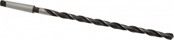 Interstate - 35/64", 2MT 118° Point High Speed Steel Taper Shank Drill Bit - Oxide Finish, 10" Flute Length, 15" OAL, Spiral Flute, Series 502 - Americas Industrial Supply