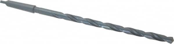 Interstate - 37/64", 2MT 118° Point High Speed Steel Taper Shank Drill Bit - Oxide Finish, 10" Flute Length, 15" OAL, Spiral Flute - Americas Industrial Supply