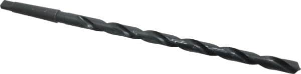 Interstate - 41/64", 2MT 118° Point High Speed Steel Taper Shank Drill Bit - Oxide Finish, 10" Flute Length, 15" OAL, Spiral Flute, Series 502 - Americas Industrial Supply