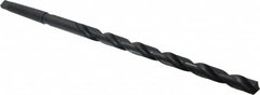 Interstate - 21/32", 2MT 118° Point High Speed Steel Taper Shank Drill Bit - Oxide Finish, 10" Flute Length, 15" OAL, Spiral Flute, Series 502 - Americas Industrial Supply