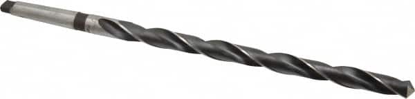 Interstate - 23/32", 2MT 118° Point High Speed Steel Taper Shank Drill Bit - Oxide Finish, 10" Flute Length, 15" OAL, Spiral Flute - Americas Industrial Supply
