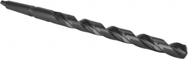 Interstate - 25/32", 2MT 118° Point High Speed Steel Taper Shank Drill Bit - Oxide Finish, 10" Flute Length, 15" OAL, Spiral Flute, Series 502 - Americas Industrial Supply