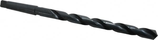 Interstate - 55/64", 3MT 118° Point High Speed Steel Taper Shank Drill Bit - Oxide Finish, 10" Flute Length, 15" OAL, Spiral Flute, Series 502 - Americas Industrial Supply