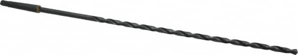 Interstate - 5/16", 1MT 118° Point High Speed Steel Taper Shank Drill Bit - Oxide Finish, 12" Flute Length, 18" OAL, Spiral Flute, Series 502 - Americas Industrial Supply