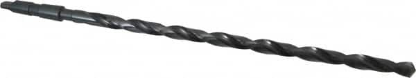 Interstate - 19/32", 2MT 118° Point High Speed Steel Taper Shank Drill Bit - Oxide Finish, 12" Flute Length, 18" OAL, Spiral Flute - Americas Industrial Supply