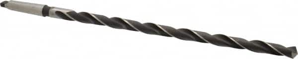 Interstate - 41/64", 2MT 118° Point High Speed Steel Taper Shank Drill Bit - Oxide Finish, 12" Flute Length, 18" OAL, Spiral Flute, Series 502 - Americas Industrial Supply
