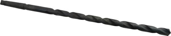 Interstate - 21/32", 2MT 118° Point High Speed Steel Taper Shank Drill Bit - Oxide Finish, 12" Flute Length, 18" OAL, Spiral Flute - Americas Industrial Supply