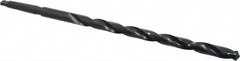 Interstate - 25/32", 2MT 118° Point High Speed Steel Taper Shank Drill Bit - Oxide Finish, 12" Flute Length, 18" OAL, Spiral Flute, Series 502 - Americas Industrial Supply