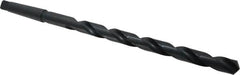 Interstate - 7/8", 3MT 118° Point High Speed Steel Taper Shank Drill Bit - Oxide Finish, 12" Flute Length, 18" OAL, Spiral Flute, Series 502 - Americas Industrial Supply