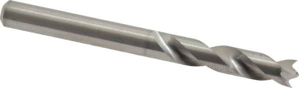 M.A. Ford - 7/32" Spiral Flute Solid Carbide Screw Machine Drill Bit - Bright Finish, Right Hand Cut, 1-1/16" Flute Length, 2-3/8" OAL, Standard Point, Straight Shank - Americas Industrial Supply