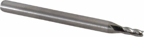 M.A. Ford - 5/64", 3/16" LOC, 1/8" Shank Diam, 1-1/2" OAL, 4 Flute, Solid Carbide Square End Mill - Single End, Uncoated, Spiral Flute, 30° Helix, Centercutting, Right Hand Cut, Right Hand Flute, Series 111 - Americas Industrial Supply