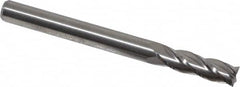 M.A. Ford - 3/16", 5/8" LOC, 3/16" Shank Diam, 2" OAL, 4 Flute, Solid Carbide Square End Mill - Single End, Uncoated, Spiral Flute, 30° Helix, Centercutting, Right Hand Cut, Right Hand Flute, Series 111 - Americas Industrial Supply