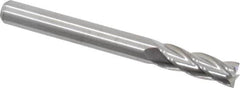 M.A. Ford - 1/4", 3/4" LOC, 1/4" Shank Diam, 2-1/2" OAL, 4 Flute, Solid Carbide Square End Mill - Single End, Uncoated, Spiral Flute, 30° Helix, Centercutting, Right Hand Cut, Right Hand Flute, Series 111 - Americas Industrial Supply