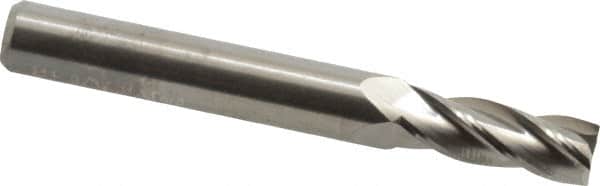 M.A. Ford - 9/32", 3/4" LOC, 5/16" Shank Diam, 2-1/2" OAL, 4 Flute, Solid Carbide Square End Mill - Single End, Uncoated, Spiral Flute, 30° Helix, Centercutting, Right Hand Cut, Right Hand Flute, Series 111 - Americas Industrial Supply