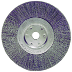 7" - Diameter Medium Face Bench Grinder Wheel; .014" Crimped Steel Wire Fill; 5/8" Arbor Hole; Retail Pack - Americas Industrial Supply