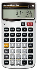 Calculated Industries - 11-Digit (7 normal, 4 Fractions) with Full Annunciators 30 Function Handheld Calculator - 5/8" x 2-1/2" (15.88mm x 63.5mm) Display Size, Silver, LR-44/A76 Powered, 7" Long x 5" Wide x 1" High - Americas Industrial Supply