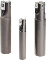 Tungaloy - 1/2" Cut Diam, 0.433" Max Depth of Cut, 5/8" Shank Diam, 3.35" OAL, Indexable Square Shoulder End Mill - ASMT 11T3.. Inserts, Weldon Shank, 90° Lead Angle - Americas Industrial Supply