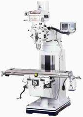 Vectrax - 9" Table Width x 49" Table Length, Variable Speed Pulley Control, 3 Phase Knee Milling Machine - R8 Spindle Taper, 3 hp - Americas Industrial Supply