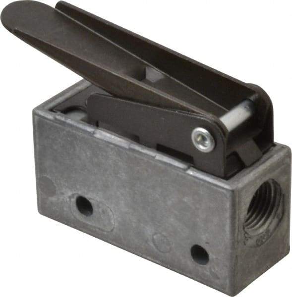 Mead - 0.11 CV Rate, 3 Way Pilot Air Valve - Straight Leaf Actuator - Americas Industrial Supply