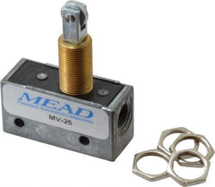 Mead - 0.11 CV Rate, 3 Way Pilot Air Valve - Roller Plunger Actuator - Americas Industrial Supply