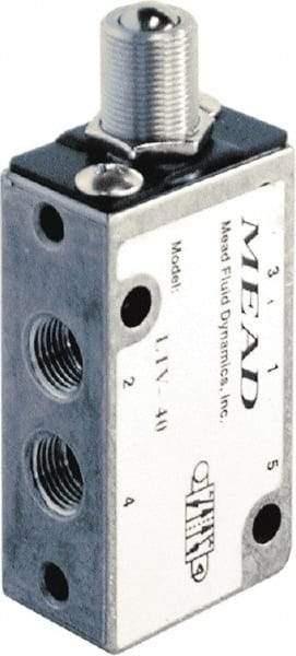 Mead - 1/8" NPT Inlet Light Touch Valve - Cross Plunger, 4 Way, Control - Americas Industrial Supply