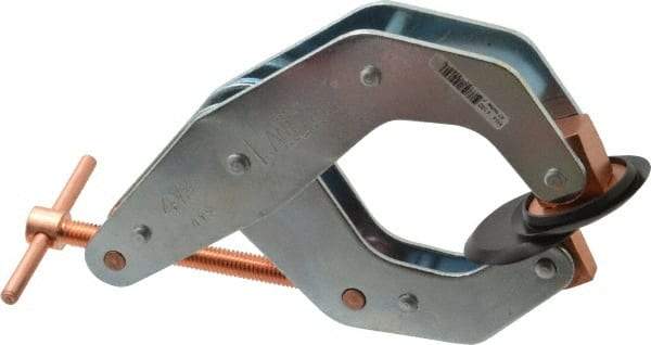 Kant Twist - 1,700 Lb, 4-1/4" Max Opening, 2-1/4" Open Throat Depth, 2-1/2" Closed Throat Depth, Cantilever Clamp - High Tensile Steel Jaw, T-Handle, 7" OAL, 6-3/4" Max Width - Americas Industrial Supply