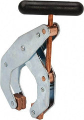 Made in USA - 1,700 Lb, 4-1/2" Max Opening, 2-1/4" Open Throat Depth, Cantilever Clamp - High Tensile Steel Jaw, T-Handle - Americas Industrial Supply