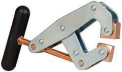 Made in USA - 1,500 Lb, 3" Max Opening, 1-1/4" Open Throat Depth, Cantilever Clamp - High Tensile Steel Jaw, T-Handle - Americas Industrial Supply