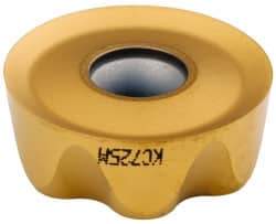Kennametal - RCGT86 LF Grade KC725M Carbide Milling Insert - TiN/TiCN/TiN Finish, 0.3748" Thick, 1" Inscribed Circle - Americas Industrial Supply
