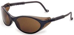 Uvex - Espresso Lenses, Framed Safety Glasses - Scratch Resistant, Slate Blue Polycarbonate/ABS Blend Frame, Adjustable Temples, Size Universal, Wrap Around - Americas Industrial Supply