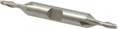 Interstate - 5/32", 7/16" LOC, 3/8" Shank Diam, 3-1/8" OAL, 2 Flute, High Speed Steel Square End Mill - Double End, Uncoated, Spiral Flute, 30° Helix, Centercutting, Right Hand Cut, Right Hand Flute - Americas Industrial Supply