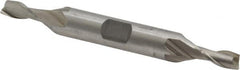 Interstate - 7/32", 1/2" LOC, 3/8" Shank Diam, 3-1/8" OAL, 2 Flute, High Speed Steel Square End Mill - Double End, Uncoated, Spiral Flute, 30° Helix, Centercutting, Right Hand Cut, Right Hand Flute - Americas Industrial Supply