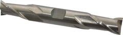 Interstate - 5/8", 1-1/8" LOC, 5/8" Shank Diam, 4-1/2" OAL, 2 Flute, High Speed Steel Square End Mill - Double End, Uncoated, Spiral Flute, 30° Helix, Centercutting, Right Hand Cut, Right Hand Flute - Americas Industrial Supply