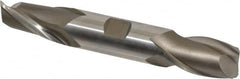 Interstate - 7/8", 1-9/16" LOC, 7/8" Shank Diam, 5-1/2" OAL, 2 Flute, High Speed Steel Square End Mill - Double End, Uncoated, Spiral Flute, 30° Helix, Centercutting, Right Hand Cut, Right Hand Flute - Americas Industrial Supply