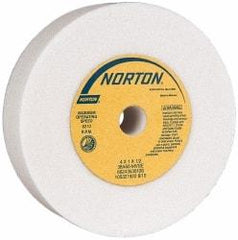Norton - 60 Grit Aluminum Oxide Type 1 Internal Grinding Wheel - 4" Diam x 1/2" Hole x 1" Thick, 6,210 Max RPM, Medium Grade, M Hardness, Vitrified Bond, No Recess - Americas Industrial Supply