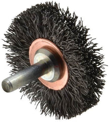 Anderson - 2" Brush Diam, Crimped, End Brush - 1/4" Diam Shank, 20,000 Max RPM - Americas Industrial Supply