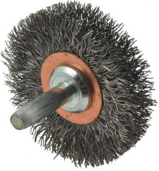 Anderson - 2" Brush Diam, Crimped, End Brush - 1/4" Diam Shank, 20,000 Max RPM - Americas Industrial Supply