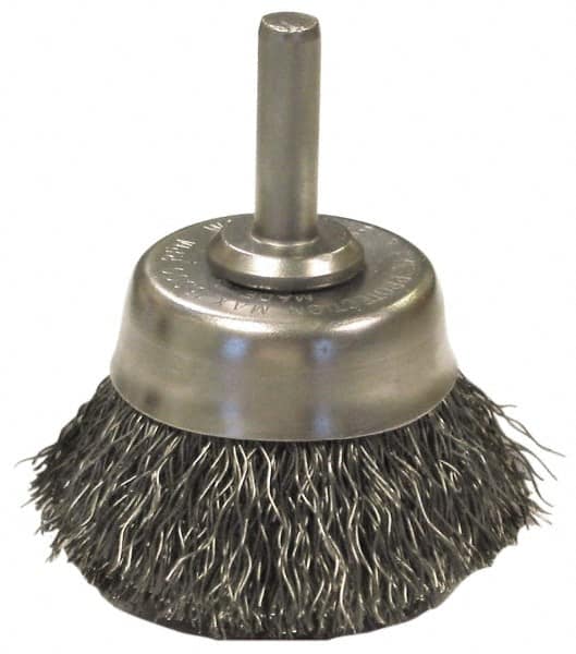 Anderson - 1-3/4" Brush Diam, Crimped, End Brush - 1/4" Diam Shank, 13,000 Max RPM - Americas Industrial Supply