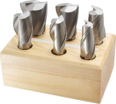 Interstate - 3/4 to 1-1/2", 2 Flute Square End Mill Set - Uncoated, High Speed Steel, Single End, 3/4" Shank Diam, Centercutting - Americas Industrial Supply