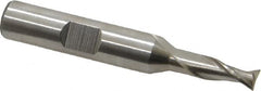 Interstate - 7/32", 1/2" LOC, 3/8" Shank Diam, 2-3/8" OAL, 2 Flute, High Speed Steel Square End Mill - Single End, Uncoated, Spiral Flute, 30° Helix, Centercutting, Right Hand Cut, Right Hand Flute - Americas Industrial Supply
