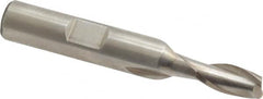 Interstate - 17/64", 9/16" LOC, 3/8" Shank Diam, 2-3/8" OAL, 2 Flute, High Speed Steel Square End Mill - Single End, Uncoated, Spiral Flute, 30° Helix, Centercutting, Right Hand Cut, Right Hand Flute - Americas Industrial Supply