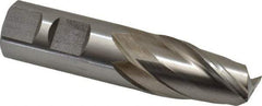 Interstate - 7/8", 1-1/2" LOC, 7/8" Shank Diam, 3-3/4" OAL, 2 Flute, High Speed Steel Square End Mill - Single End, Uncoated, Spiral Flute, 30° Helix, Centercutting, Right Hand Cut, Right Hand Flute - Americas Industrial Supply