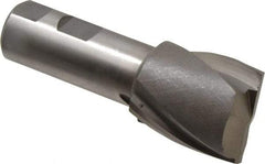 Interstate - 1-1/2", 1-5/8" LOC, 1" Shank Diam, 4-1/8" OAL, 2 Flute, High Speed Steel Square End Mill - Single End, Uncoated, Spiral Flute, 30° Helix, Centercutting, Right Hand Cut, Right Hand Flute - Americas Industrial Supply