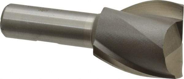Interstate - 1-5/8", 1-5/8" LOC, 3/4" Shank Diam, 3-7/8" OAL, 2 Flute, High Speed Steel Square End Mill - Single End, Uncoated, Spiral Flute, 30° Helix, Centercutting, Right Hand Cut, Right Hand Flute - Americas Industrial Supply