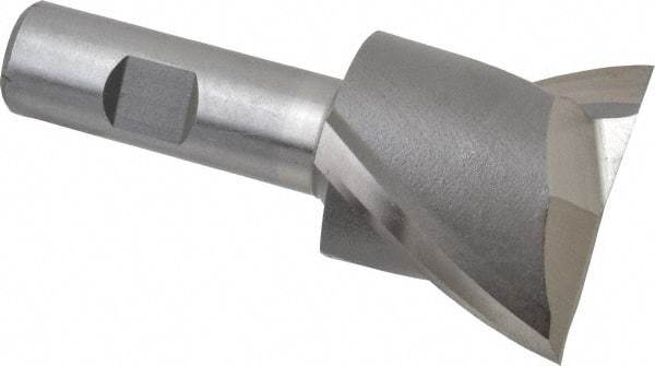 Interstate - 2", 1-5/8" LOC, 3/4" Shank Diam, 3-7/8" OAL, 2 Flute, High Speed Steel Square End Mill - Single End, Uncoated, Spiral Flute, 30° Helix, Centercutting, Right Hand Cut, Right Hand Flute - Americas Industrial Supply