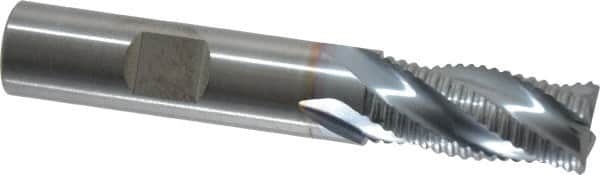 RobbJack - 1/2" Diam, Fine Pitch, 1" LOC, 4 Flute Solid Carbide Roughing Square End Mill - TiCN Finish, 3" OAL, 1/2" Shank Diam, Single End, Centercutting, 30° Helix - Americas Industrial Supply