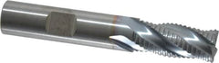 RobbJack - 1/2" Diam, Fine Pitch, 1" LOC, 4 Flute Solid Carbide Roughing Square End Mill - TiCN Finish, 3" OAL, 1/2" Shank Diam, Single End, Centercutting, 30° Helix - Americas Industrial Supply